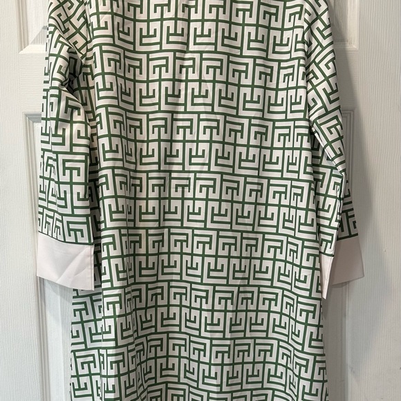 White and Light Blue Geometric Dress - Picture 10 of 10